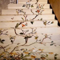 Custom Waterjet marble flower stair design